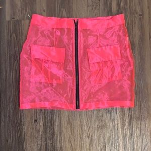 Pink see-through skirt